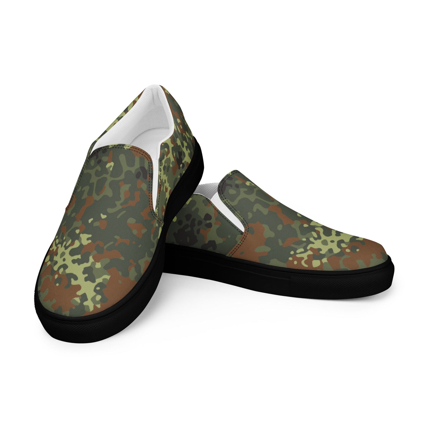 German Flecktarn Spring CAMO Mens Slip-On Canvas Shoes - 5