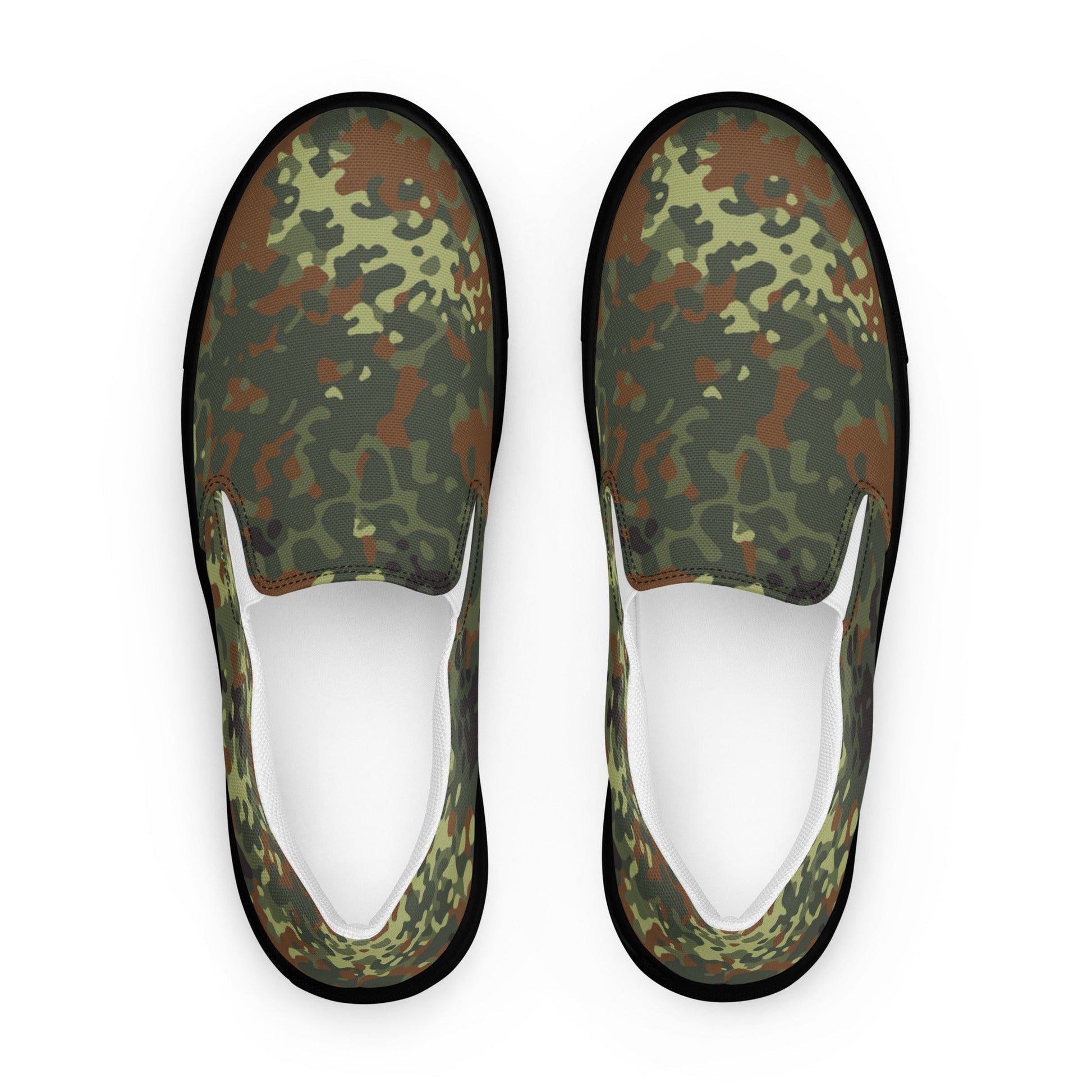 German Flecktarn Spring CAMO Mens Slip-On Canvas Shoes