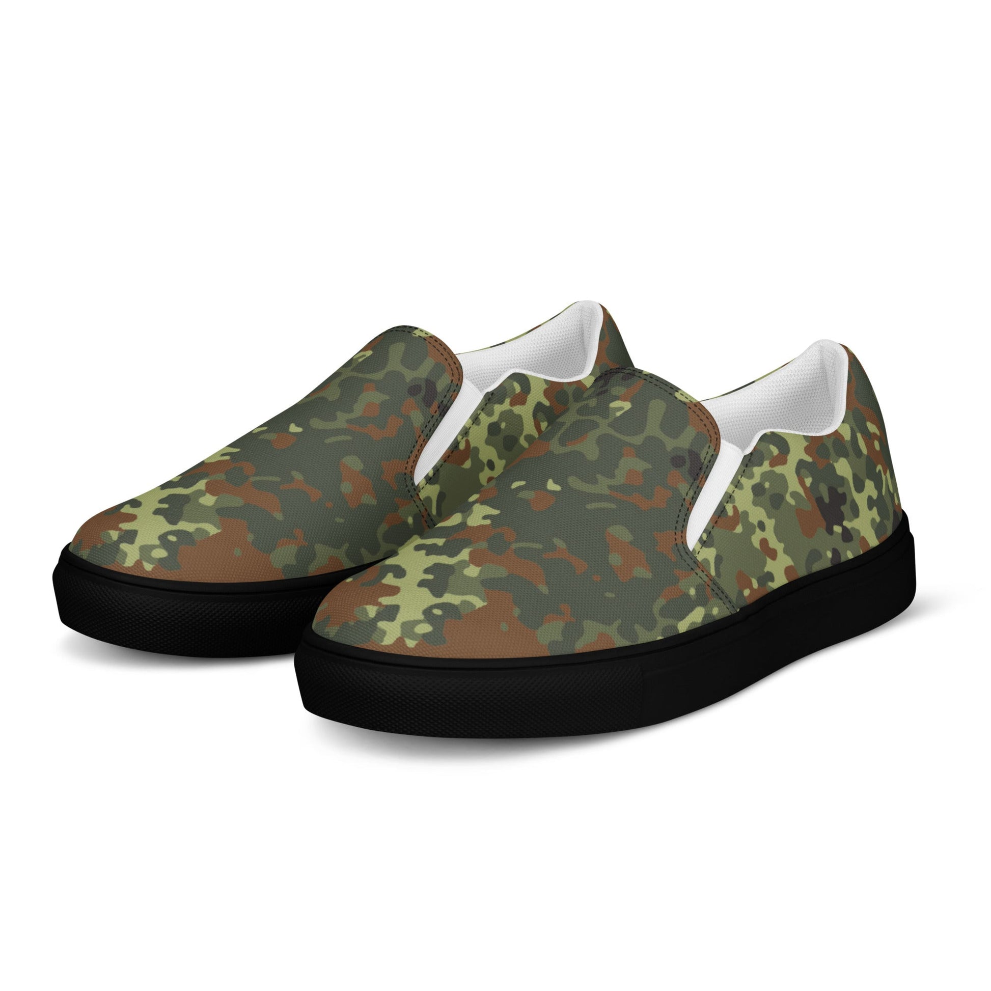 German Flecktarn Spring CAMO Mens Slip-On Canvas Shoes