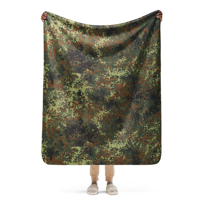 German Flecktarn Spring CAMO Sherpa blanket 50″×60″ Blankets