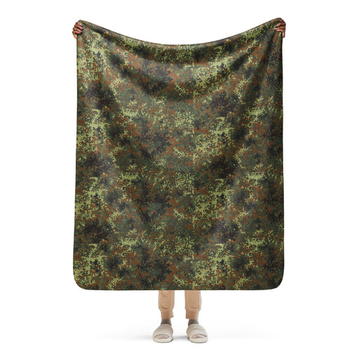 Flecktarn Bundeswehr Spring Woodland CAMO Sherpa Blanket - 50″×60″