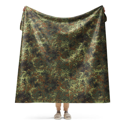 German Flecktarn Spring CAMO Sherpa Blanket - 60″×80″