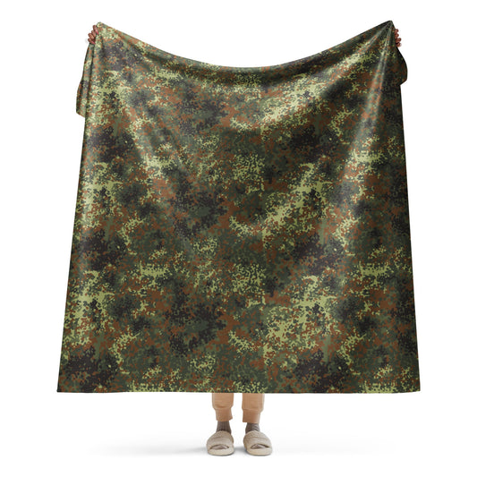 German Flecktarn Spring CAMO Sherpa Blanket - 60″×80″