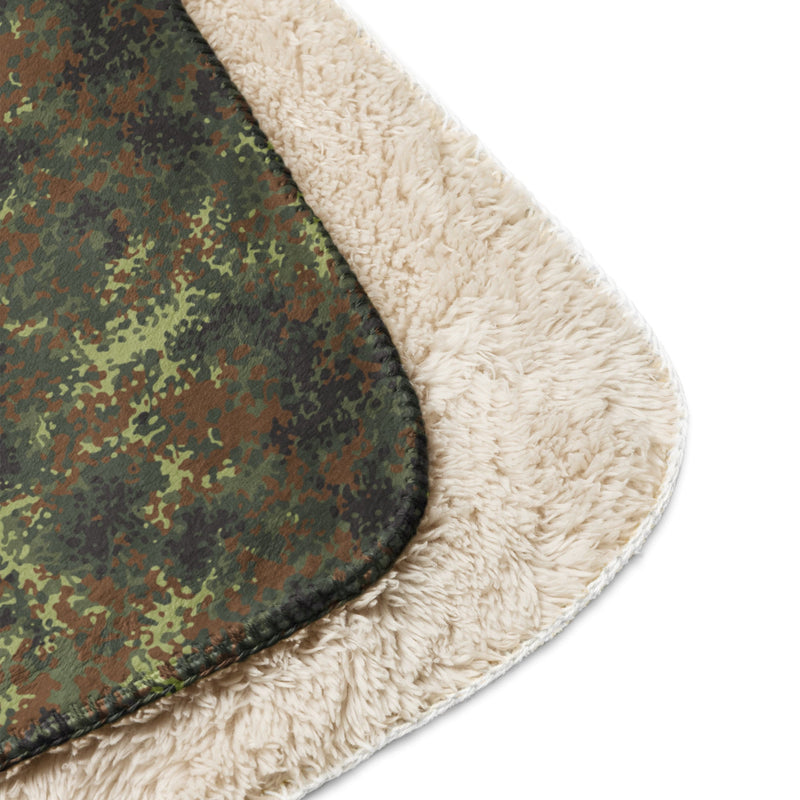 Flecktarn Bundeswehr Spring Woodland CAMO Sherpa Blanket