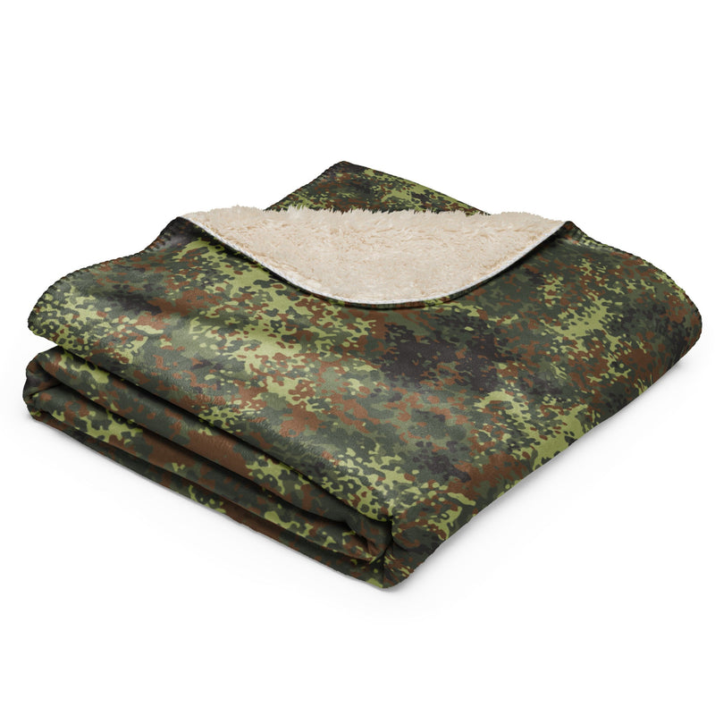 Flecktarn Bundeswehr Spring Woodland CAMO Sherpa Blanket