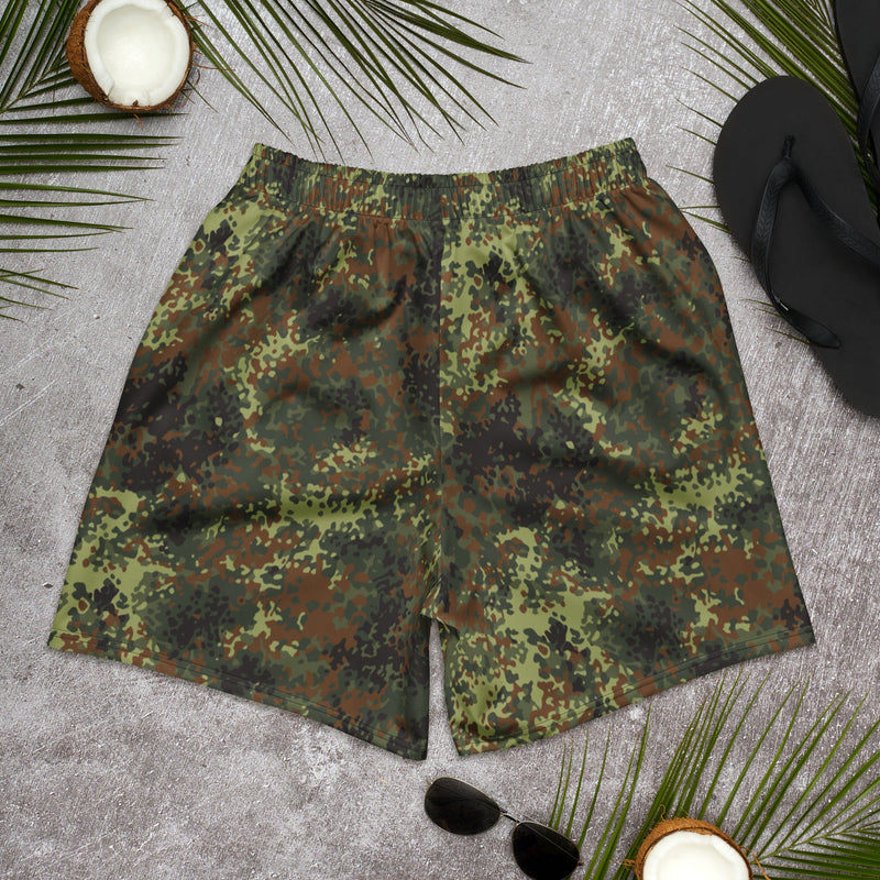 Flecktarn Bundeswehr Spring Woodland CAMO Unisex Athletic Long Shorts