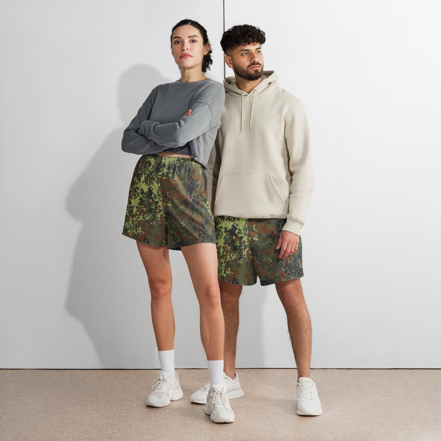 German Flecktarn Spring CAMO Unisex Athletic Long Shorts
