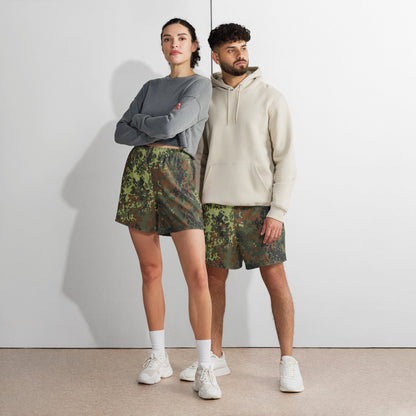 German Flecktarn Spring CAMO Unisex Athletic Long Shorts