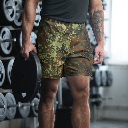 German Flecktarn Spring CAMO Unisex Athletic Long Shorts XS