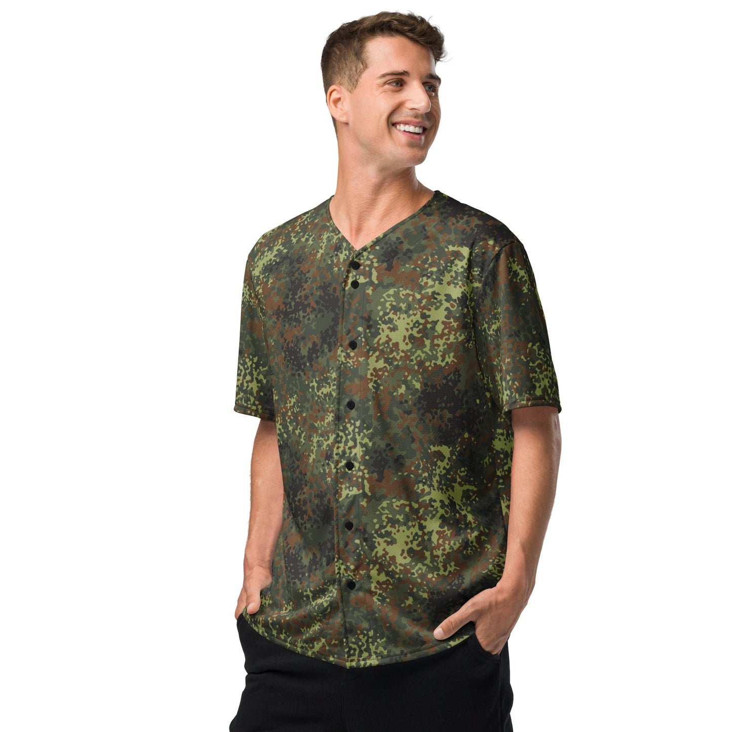 German Flecktarn Spring CAMO Unisex Baseball Jersey