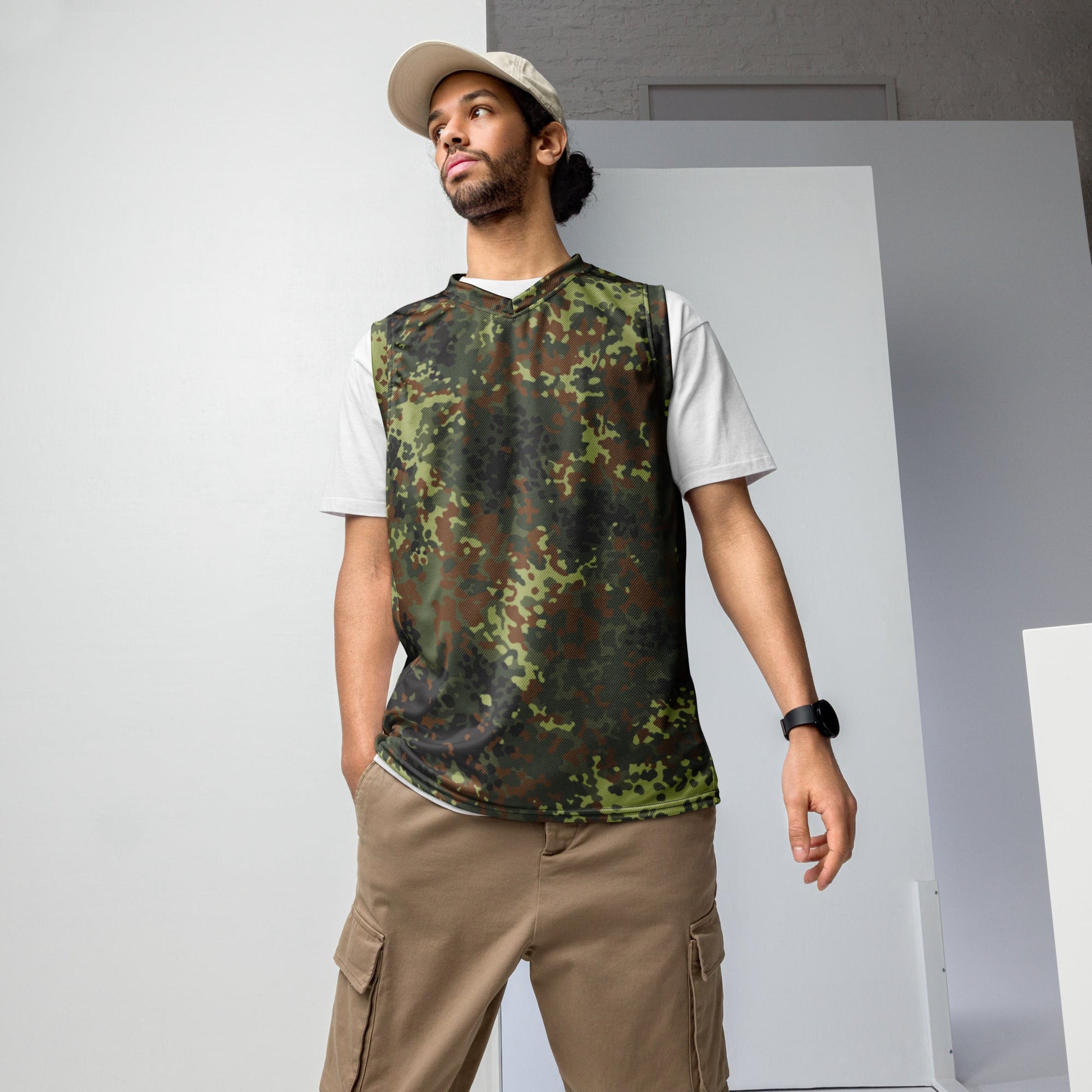 German Flecktarn Spring CAMO unisex basketball jersey 2XS Basketball Jerseys