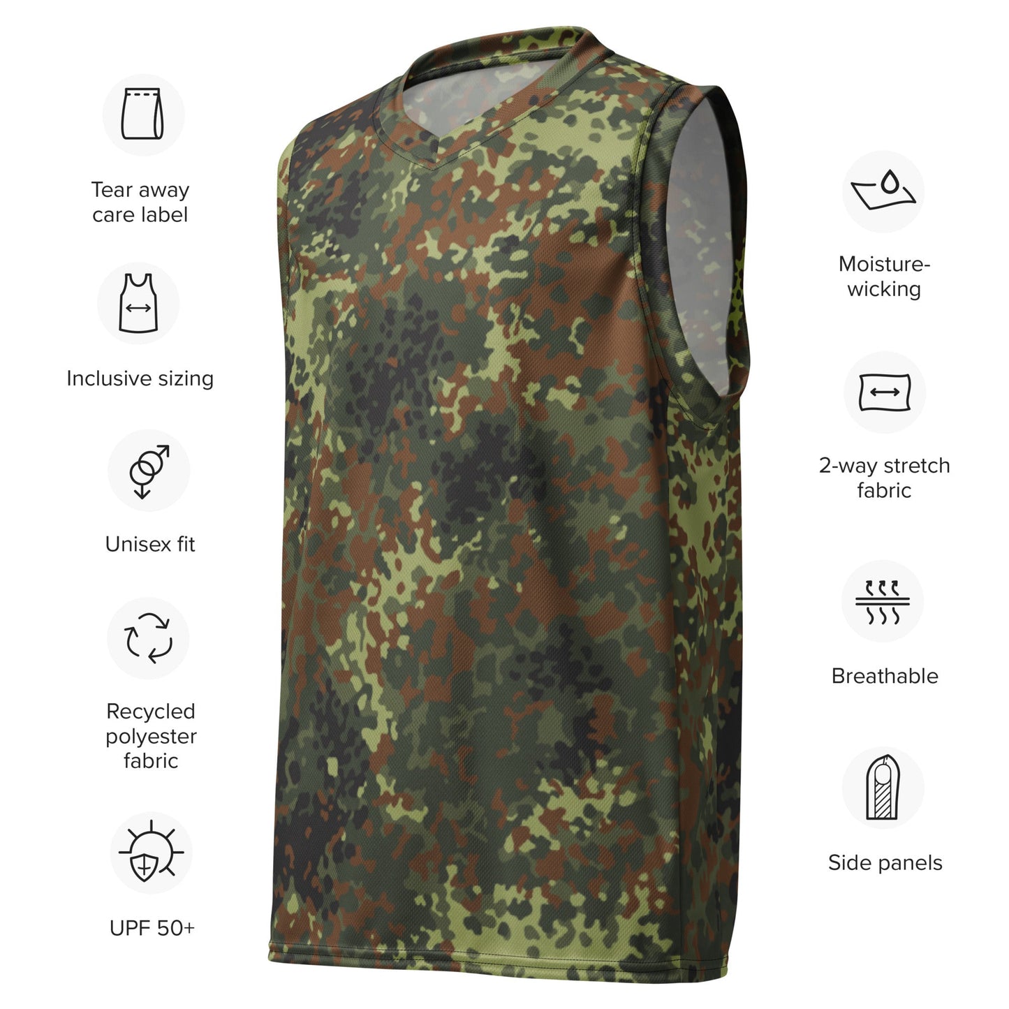 German Flecktarn Spring CAMO unisex basketball jersey Basketball Jerseys
