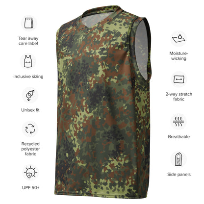 German Flecktarn Spring CAMO unisex basketball jersey Basketball Jerseys
