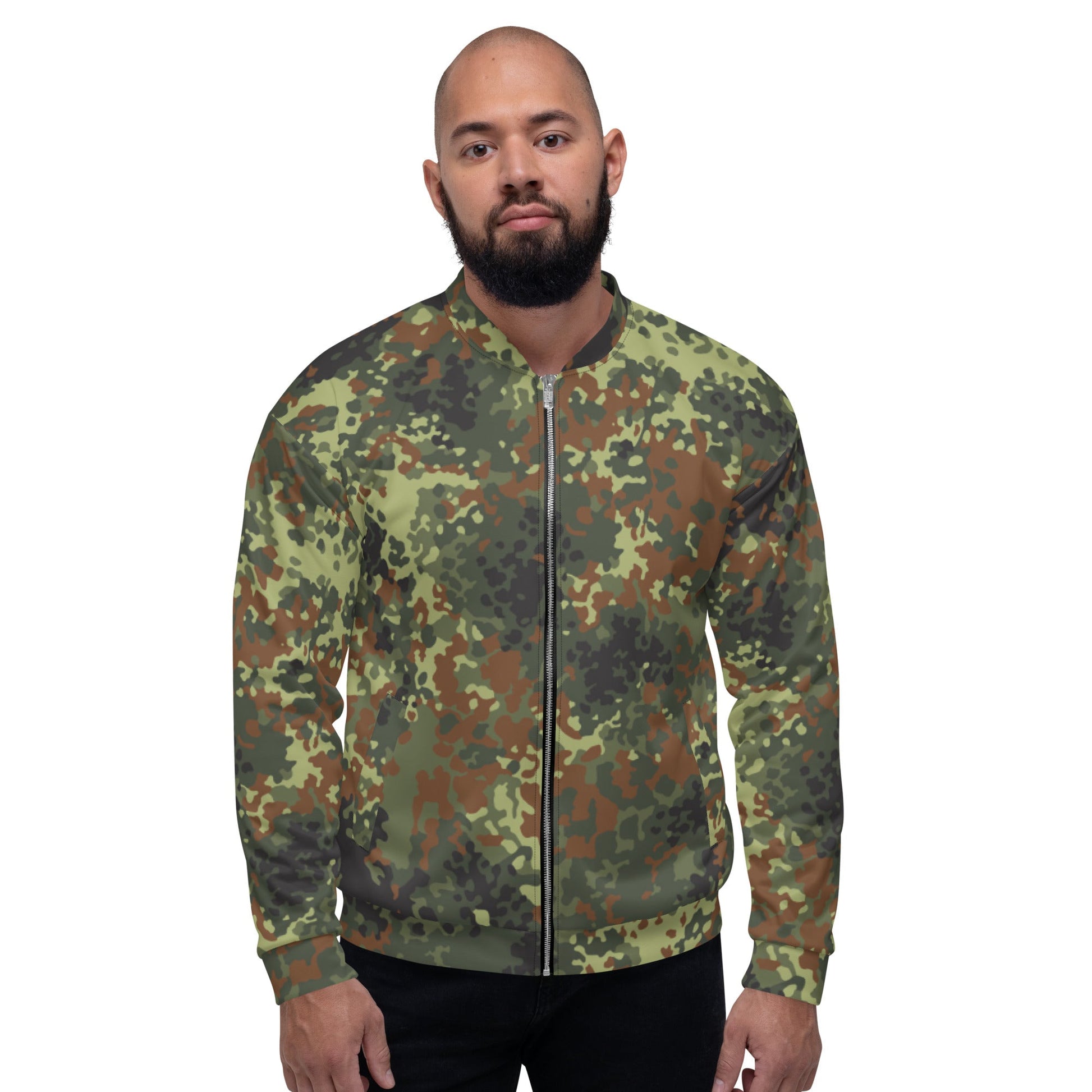 German Flecktarn Spring CAMO Unisex Bomber Jacket - Jackets