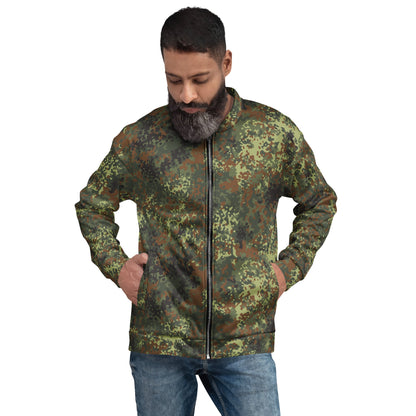 German Flecktarn Spring CAMO Unisex Bomber Jacket - XS