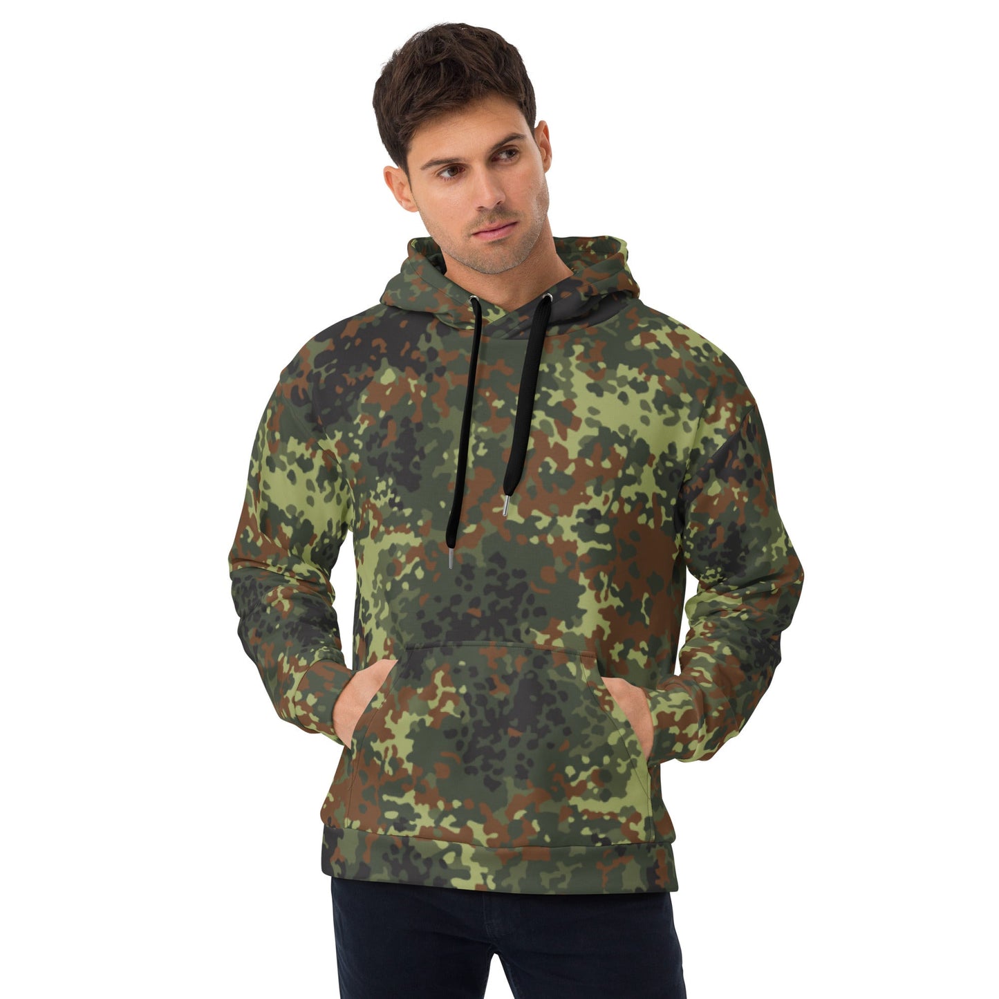 German Flecktarn Spring CAMO Unisex Hoodie - 2XS - Hoodies