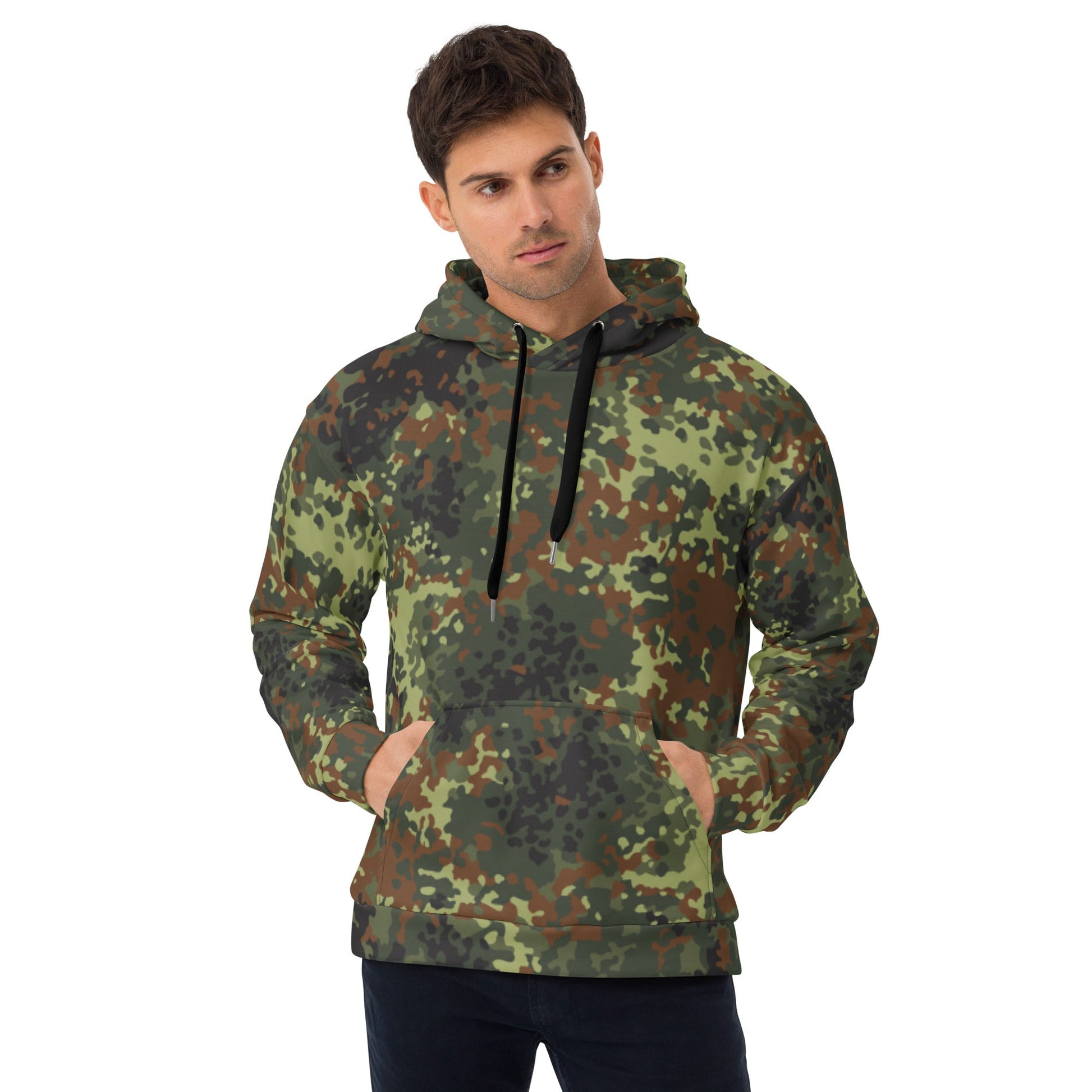 German Flecktarn Spring CAMO Unisex Hoodie - 2XS - Hoodies