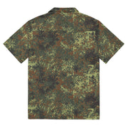 Flecktarn Bundeswehr Spring Woodland CAMO Unisex Short-Sleeve Button Shirt - Button-Up