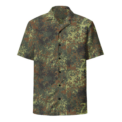 German Flecktarn Spring CAMO Unisex Short-Sleeve Button Shirt