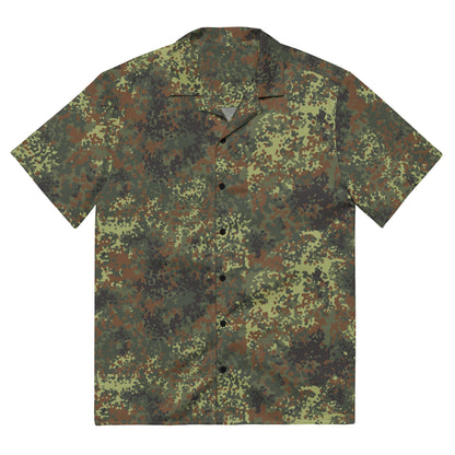 German Flecktarn Spring CAMO Unisex Short-Sleeve Button Shirt