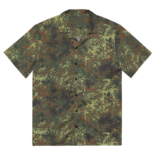 Flecktarn Bundeswehr Spring Woodland CAMO Unisex Short-Sleeve Button Shirt - Button-Up