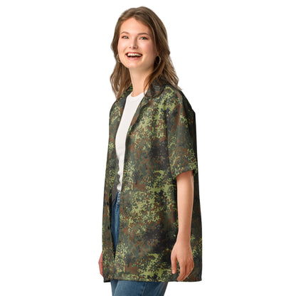 German Flecktarn Spring CAMO Unisex Short-Sleeve Button Shirt
