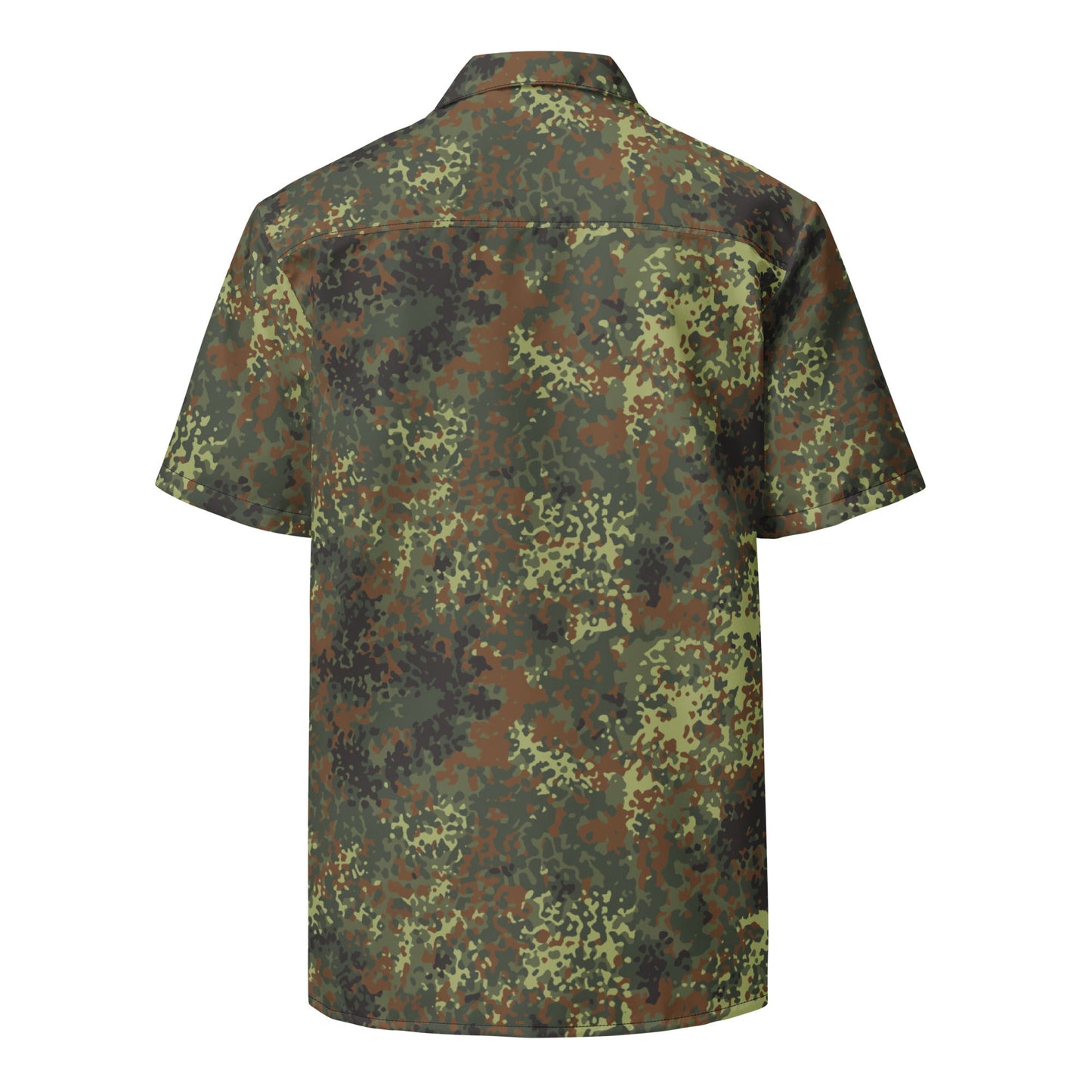 German Flecktarn Spring CAMO Unisex Short-Sleeve Button Shirt