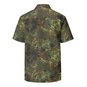 Flecktarn Bundeswehr Spring Woodland CAMO Unisex Short-Sleeve Button Shirt - Button-Up