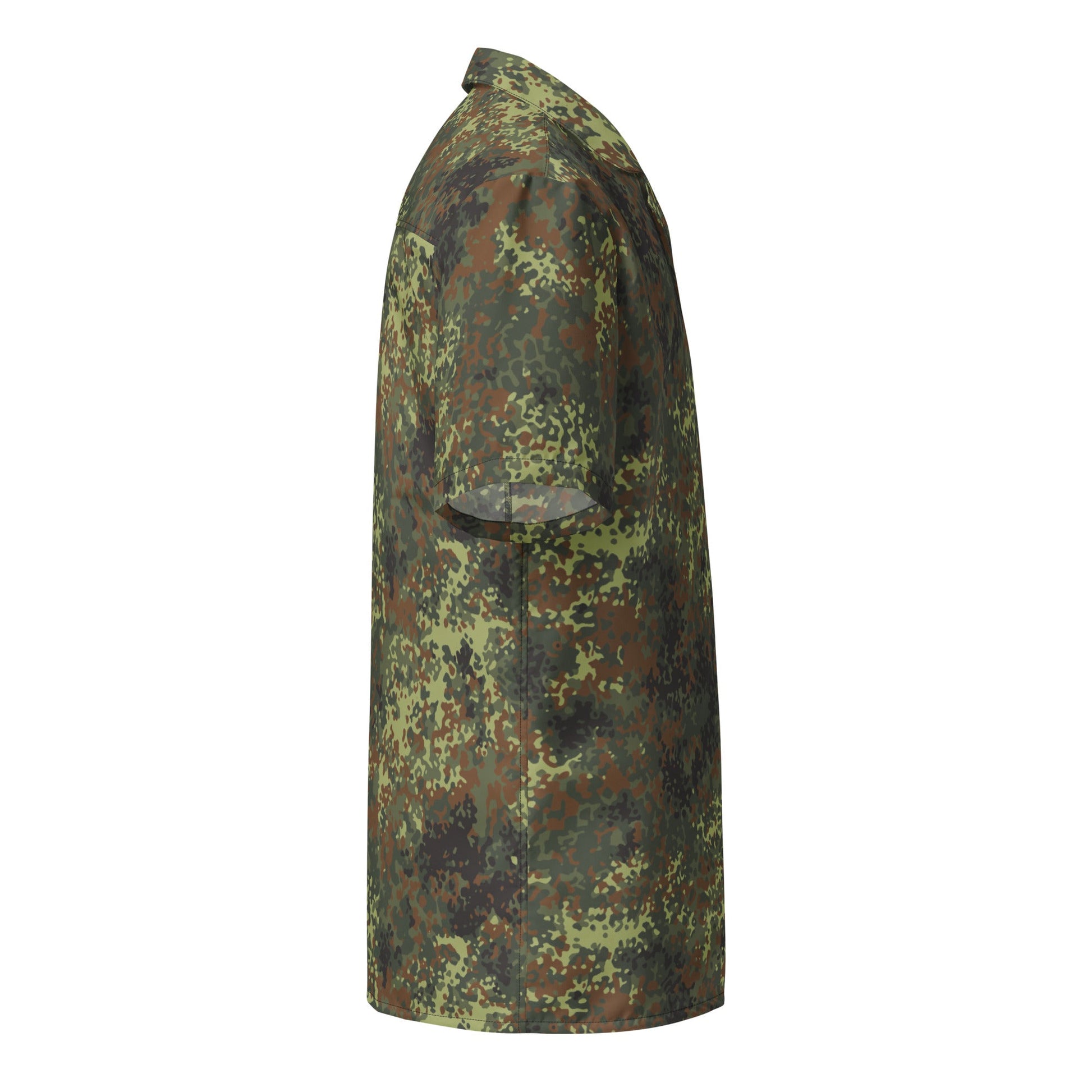German Flecktarn Spring CAMO Unisex Short-Sleeve Button Shirt