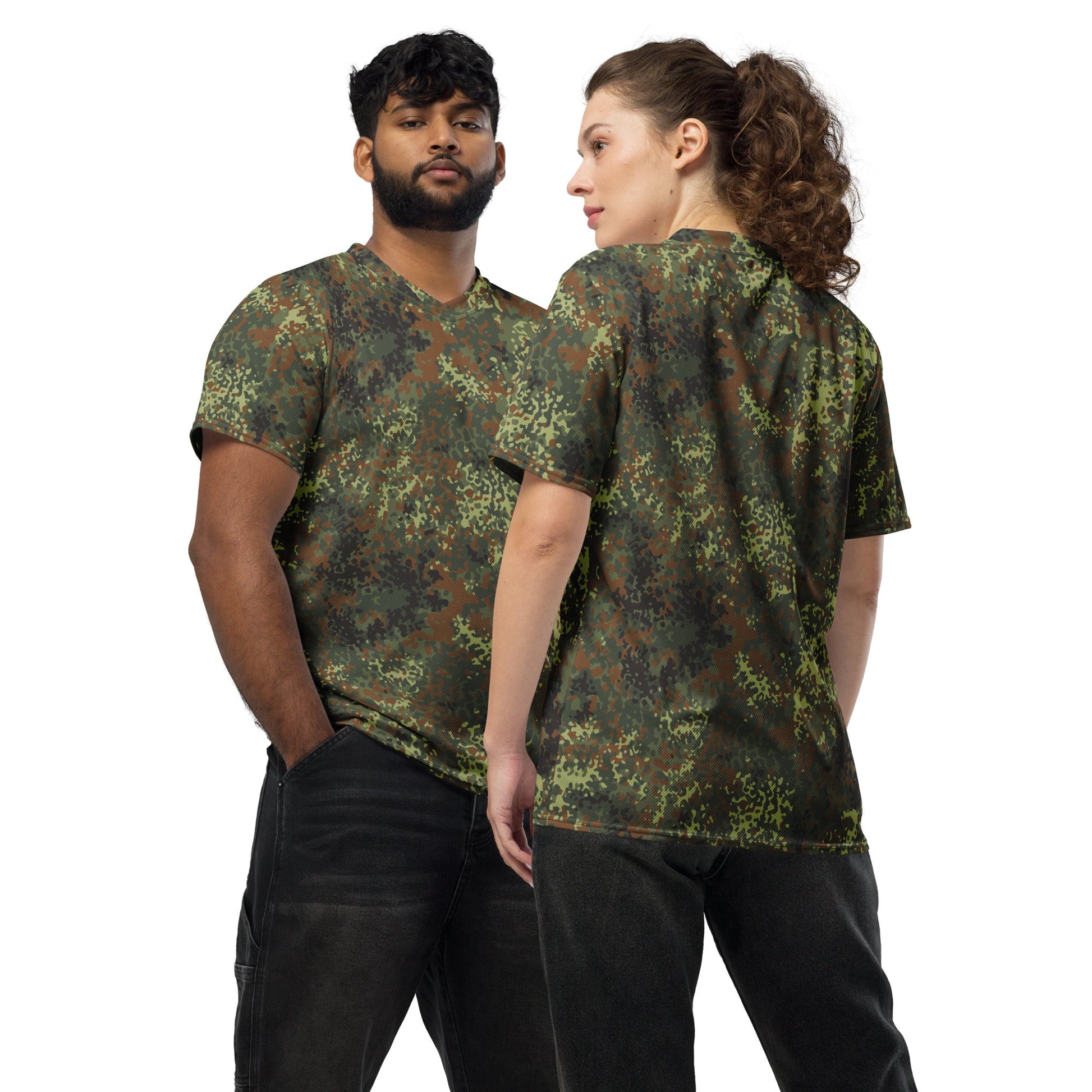 German Flecktarn Spring CAMO Unisex Sports Jersey - 2XS
