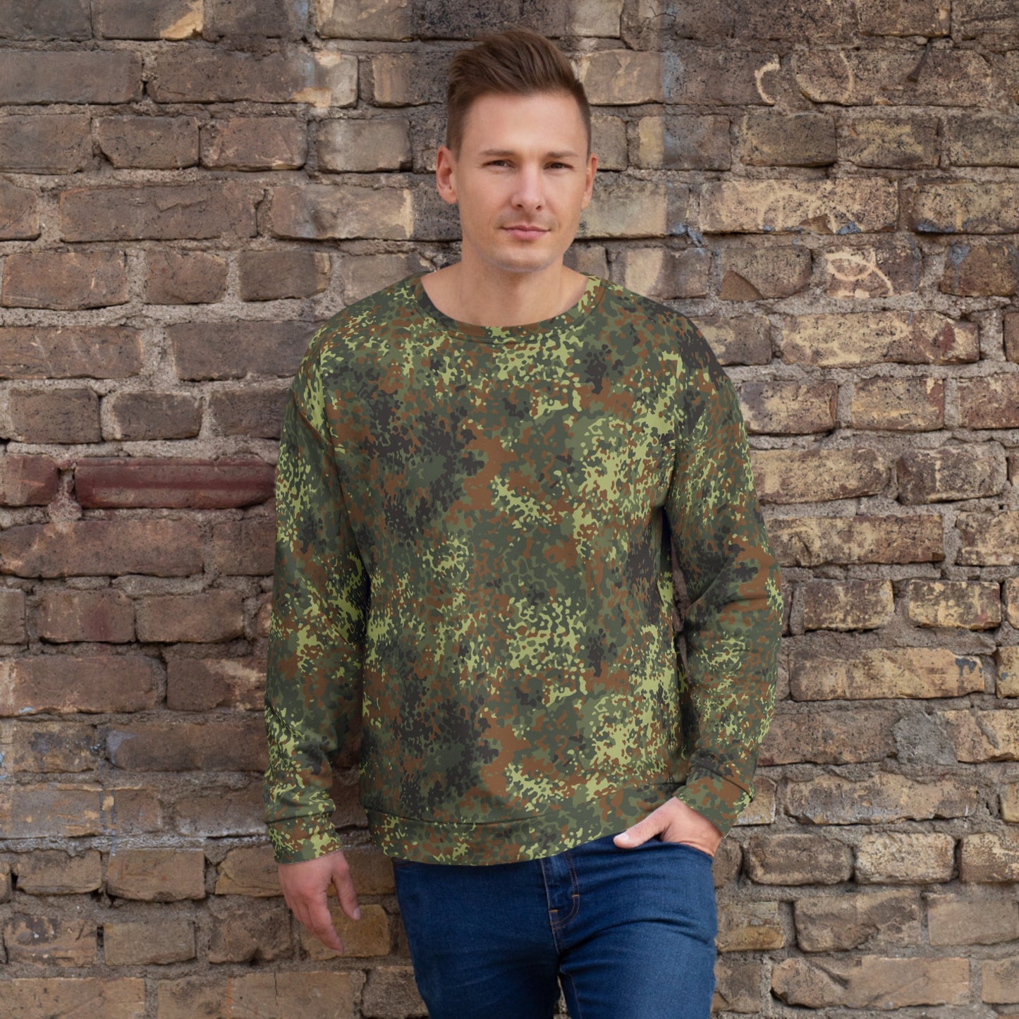 German Flecktarn Spring CAMO Unisex Sweatshirt - XS