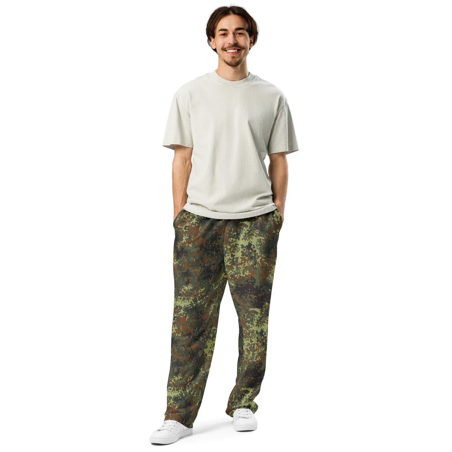 German Flecktarn Spring CAMO Unisex Wide-Leg Joggers