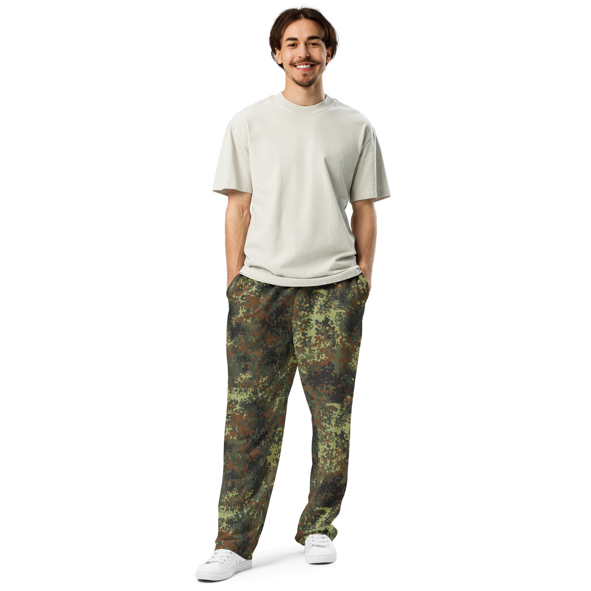 German Flecktarn Spring CAMO Unisex Wide-Leg Joggers