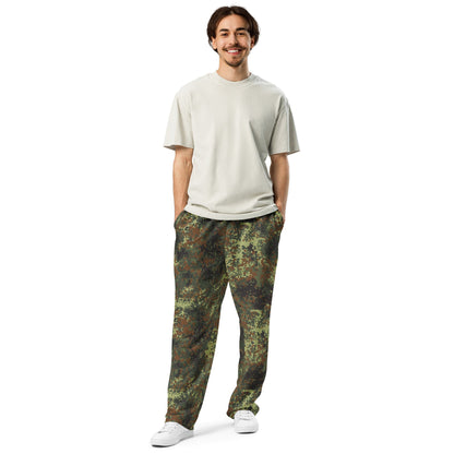 German Flecktarn Spring CAMO Unisex Wide-Leg Joggers
