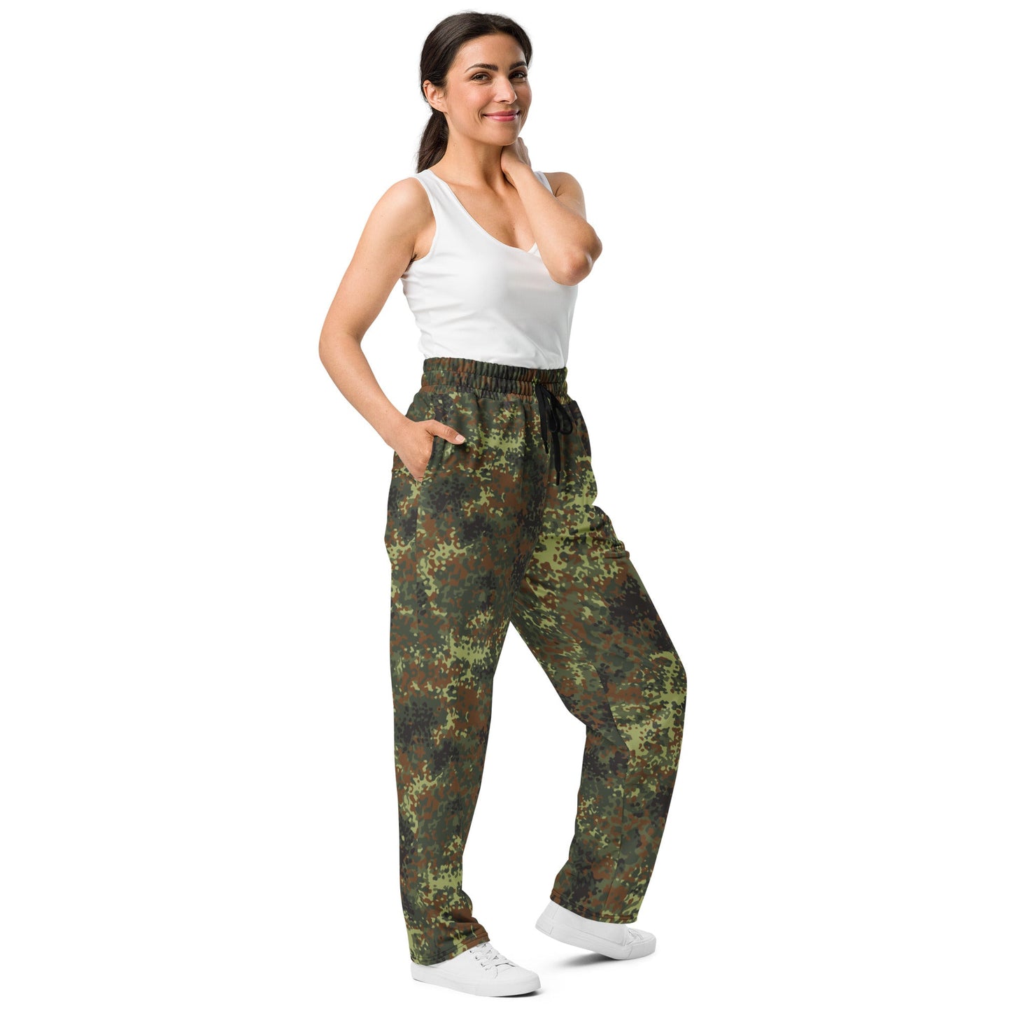 German Flecktarn Spring CAMO Unisex Wide-Leg Joggers