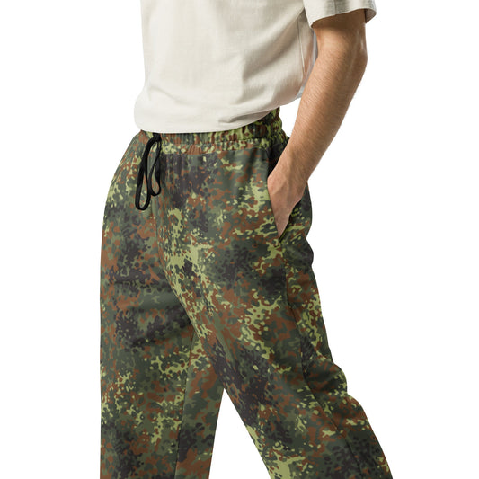 German Flecktarn Spring CAMO Unisex Wide-Leg Joggers