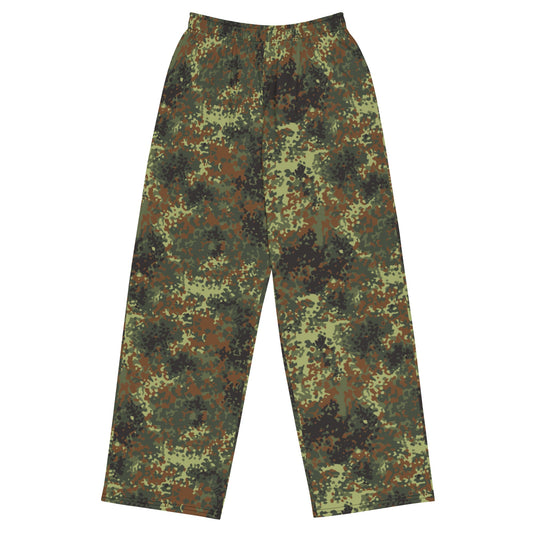 German Flecktarn Spring CAMO Unisex Wide-Leg Leisure Pants - 2XS