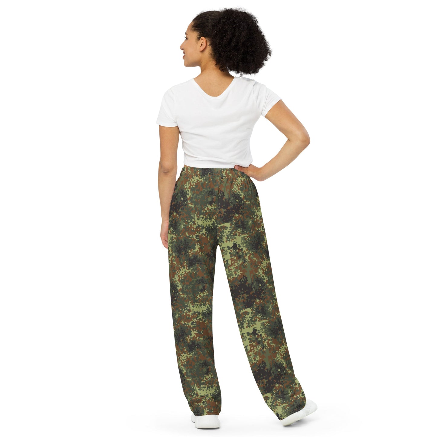 German Flecktarn Spring CAMO Unisex Wide-Leg Leisure Pants