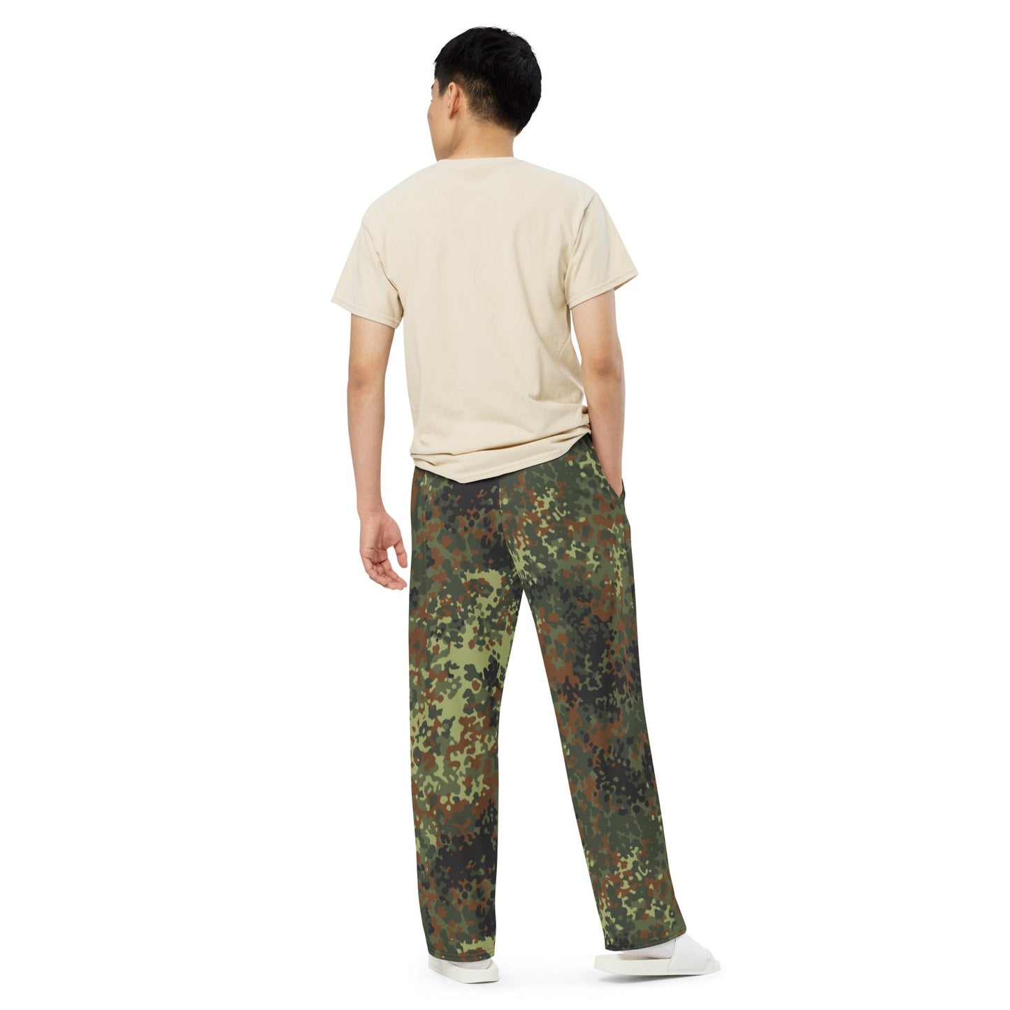 German Flecktarn Spring CAMO unisex wide leg pants Wide Pants