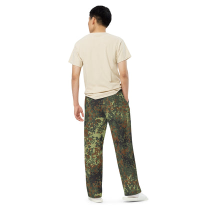 German Flecktarn Spring CAMO unisex wide leg pants Wide Pants