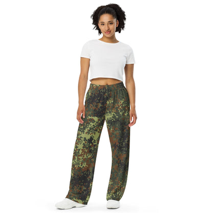 German Flecktarn Spring CAMO unisex wide leg pants Wide Pants