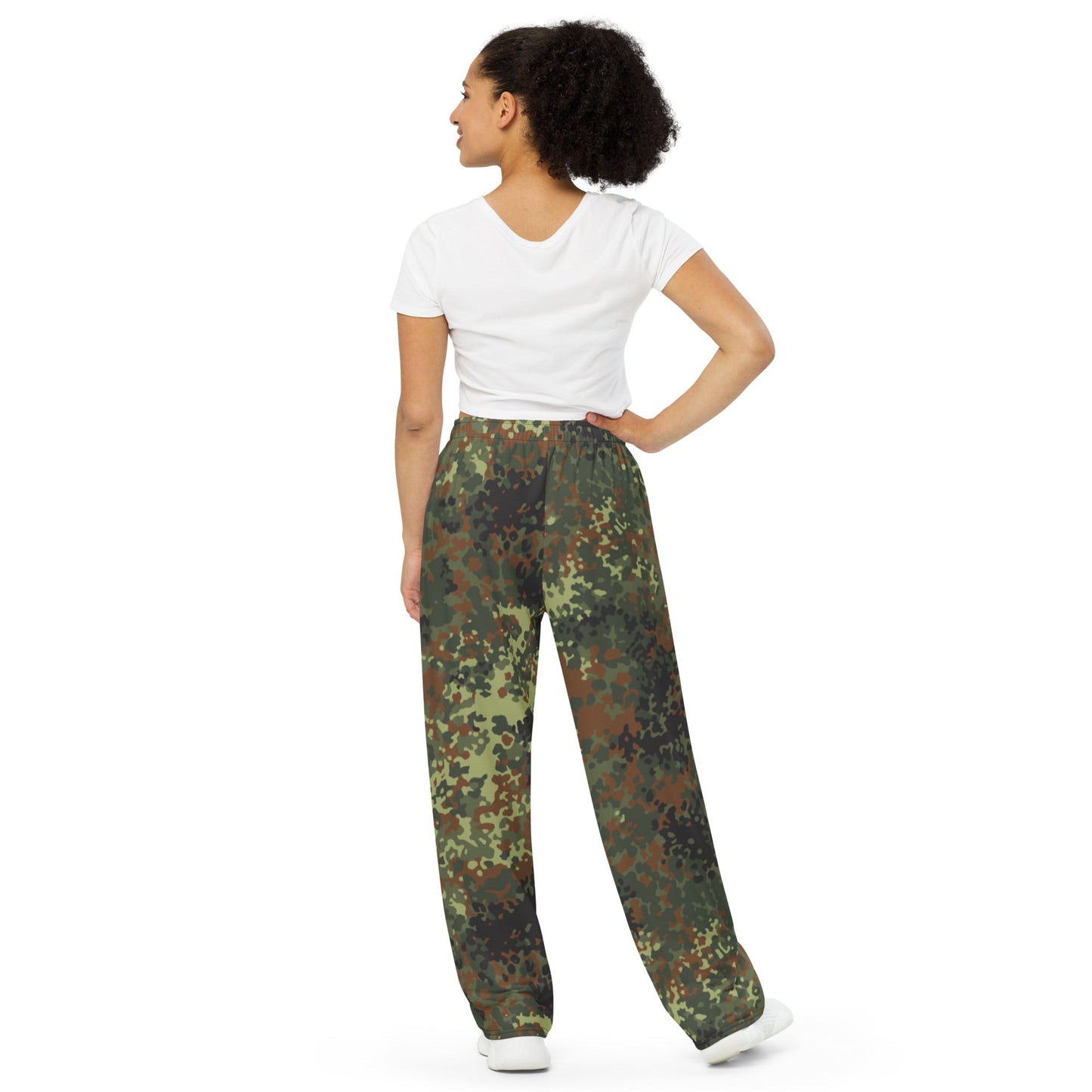 German Flecktarn Spring CAMO unisex wide leg pants Wide Pants