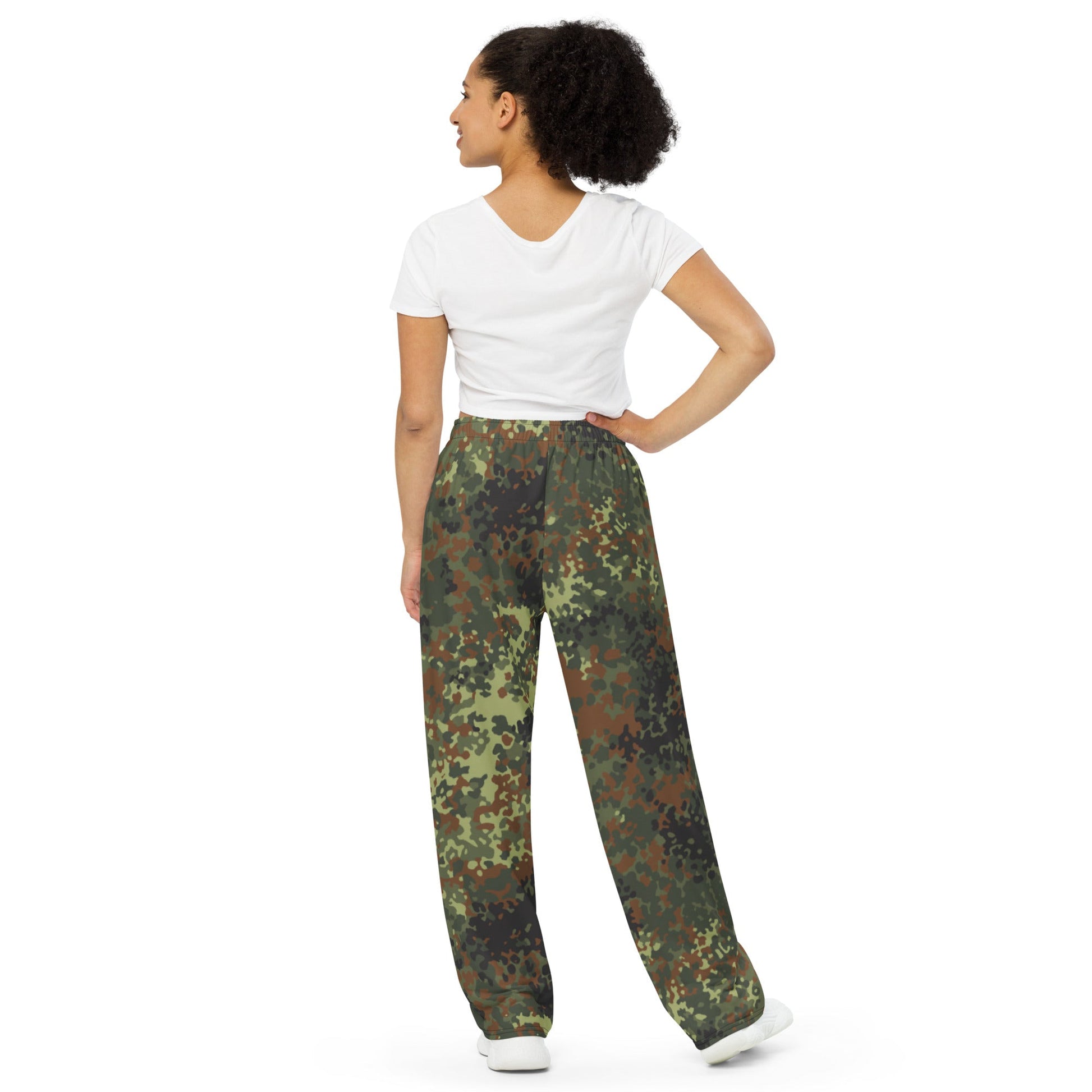 German Flecktarn Spring CAMO unisex wide leg pants Wide Pants