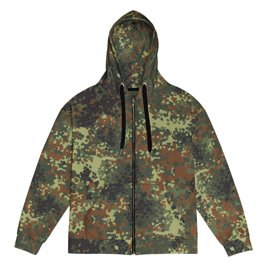 German Flecktarn Spring CAMO Unisex zip hoodie 2XS Zip Hoodies