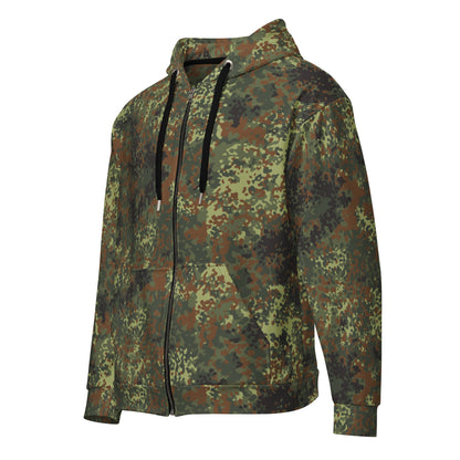 German Flecktarn Spring CAMO Unisex Zip Hoodie