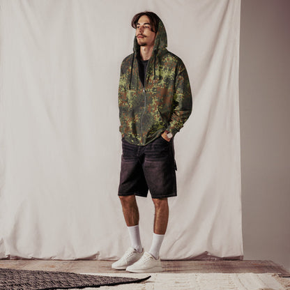 German Flecktarn Spring CAMO Unisex zip hoodie Zip Hoodies