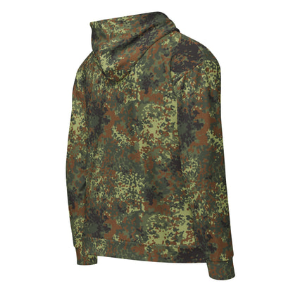German Flecktarn Spring CAMO Unisex Zip Hoodie
