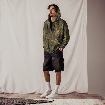German Flecktarn Spring CAMO Unisex Zip Hoodie