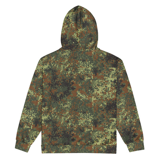 German Flecktarn Spring CAMO Unisex Zip Hoodie