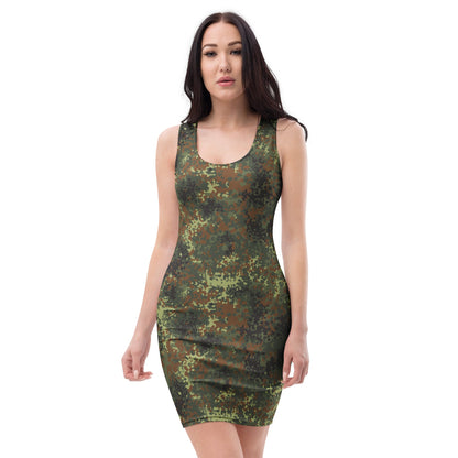 German Flecktarn Spring CAMO Womens Bodycon Dress - XS